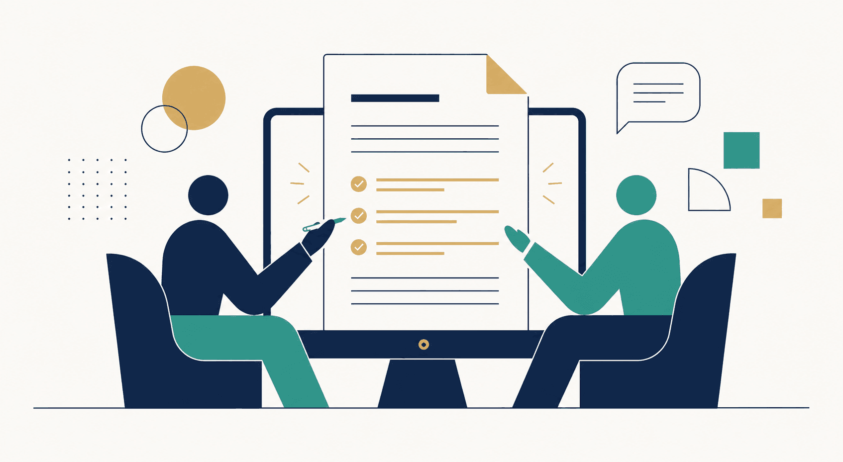 Two partners reviewing their prenuptial agreement together