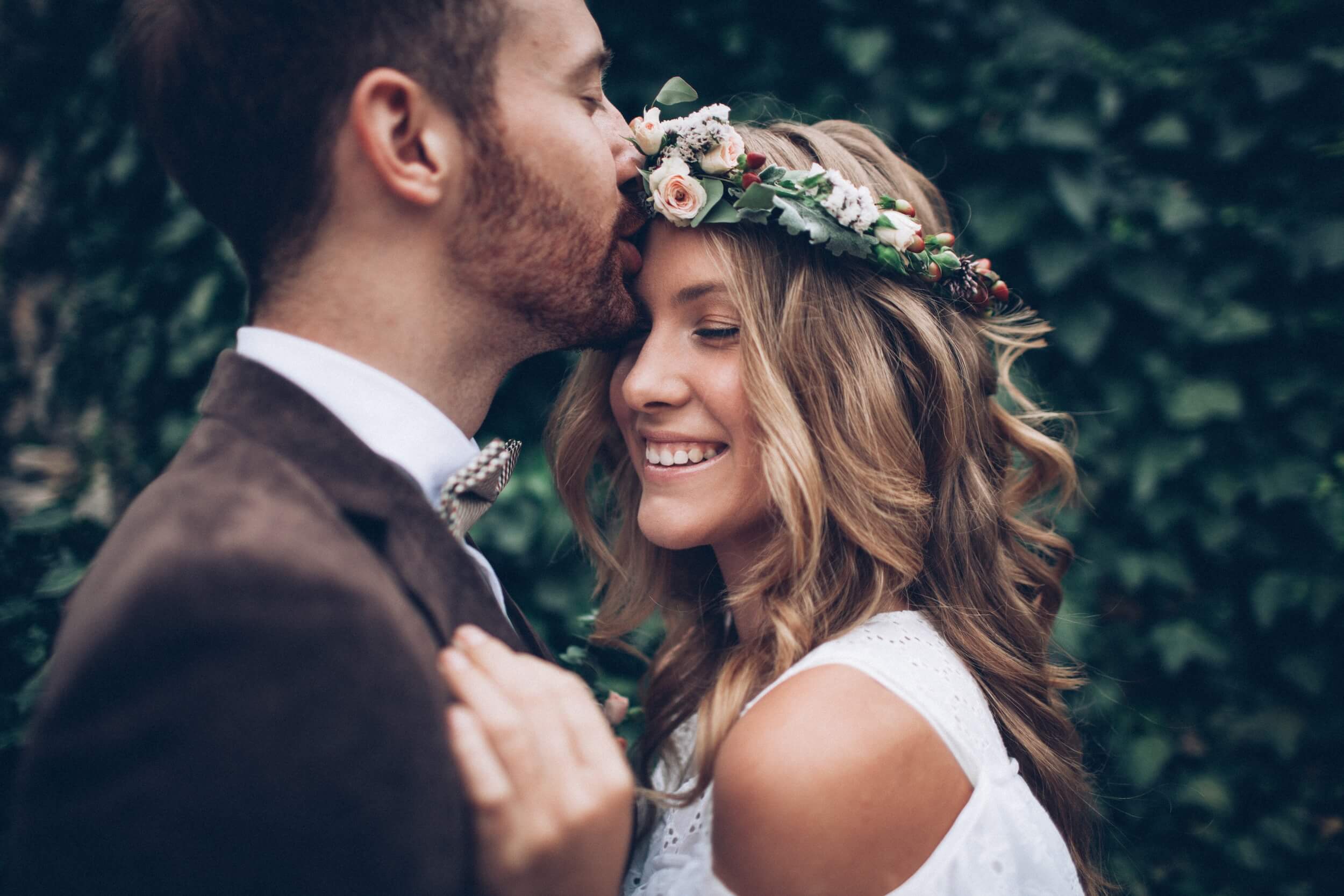 A couple on their wedding day